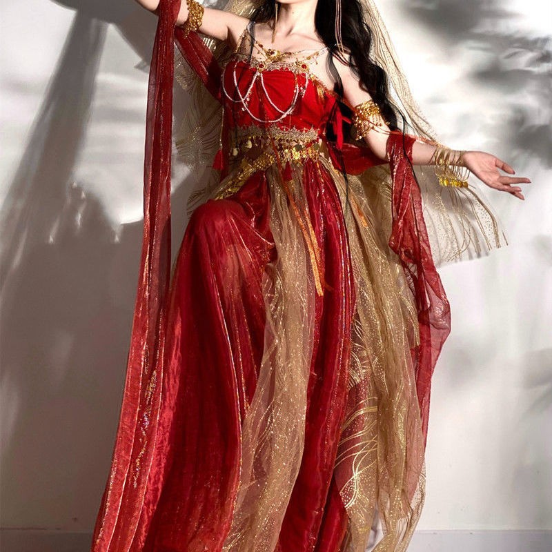 敦煌飞天古风汉服女异域风情印度舞西美人影楼演出服中国风舞蹈装