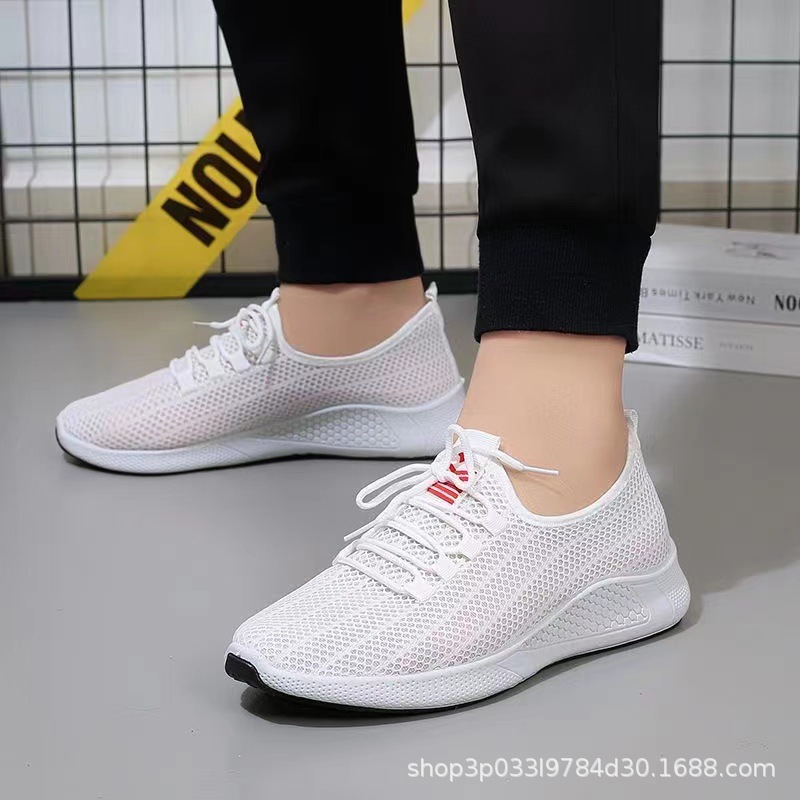 23 Men's Casual Summer Mesh Breathable Fashion All-Match Student Sports Casual Versatile White Shoes Wholesale Delivery