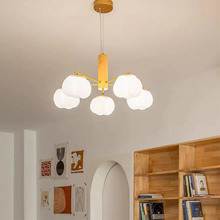 奶油风棉花主客厅吊灯原木创意现代简约日式卧室餐厅房间中山灯具