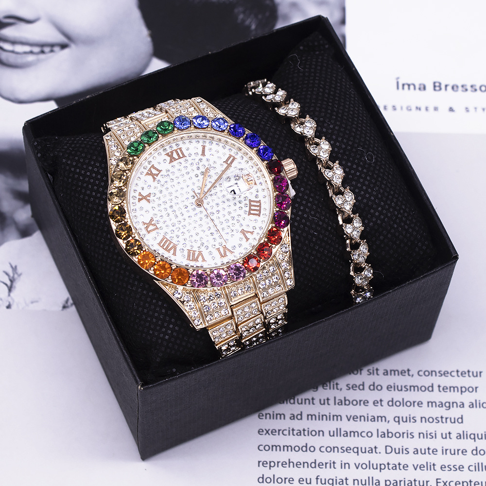 diamond fashion wristwatch set bracelet ladies watches women