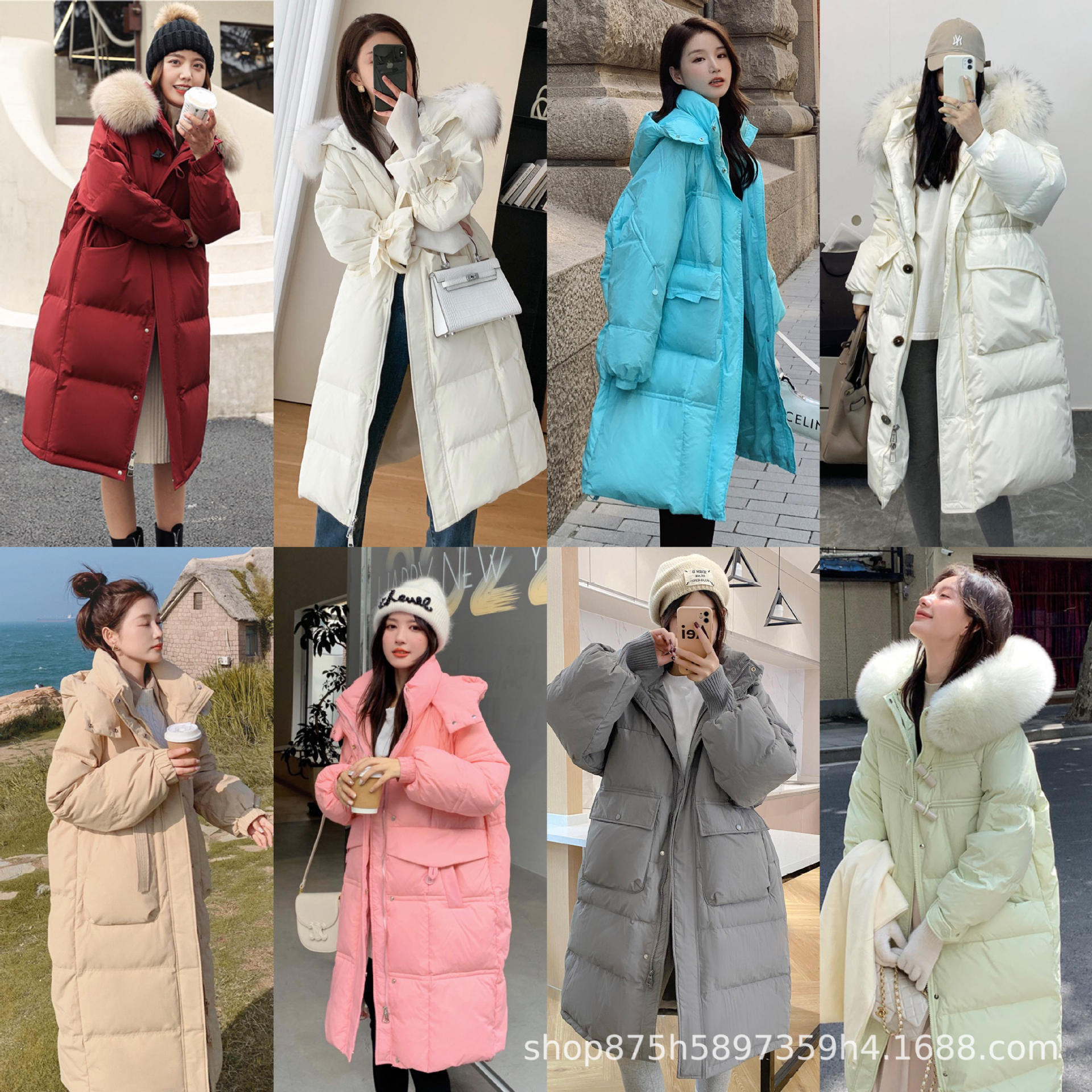 mid-length down jacket 2023 winter korean style new women‘s fashion loose cotton-padded coat live stall wholesale