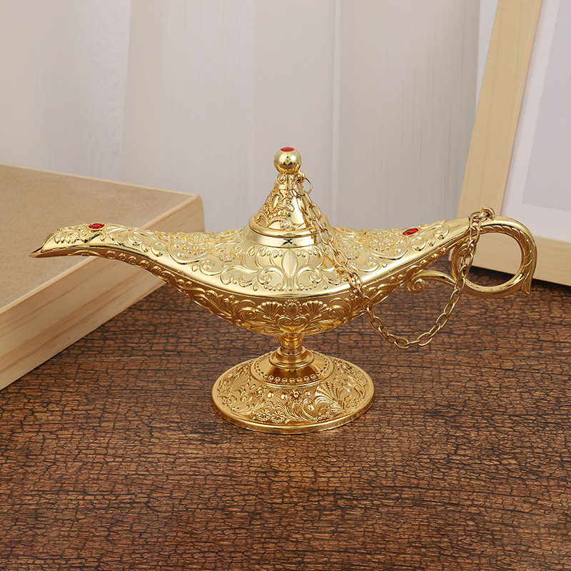 Lamp of Aladdin Medium 21*11 Creative Decoration Wish Magic Lamp Metal Home Decoration Housewarming Gift Wholesale