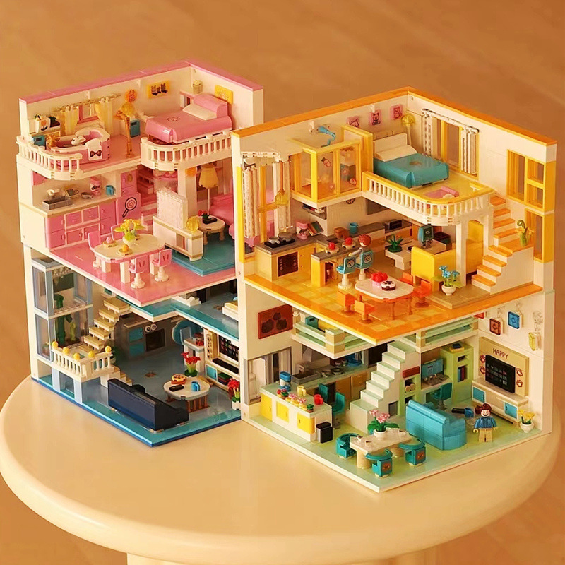 哲高积木dz6104旺旺时尚家猫咪酒店公寓拼装玩具街景女孩兼容乐高