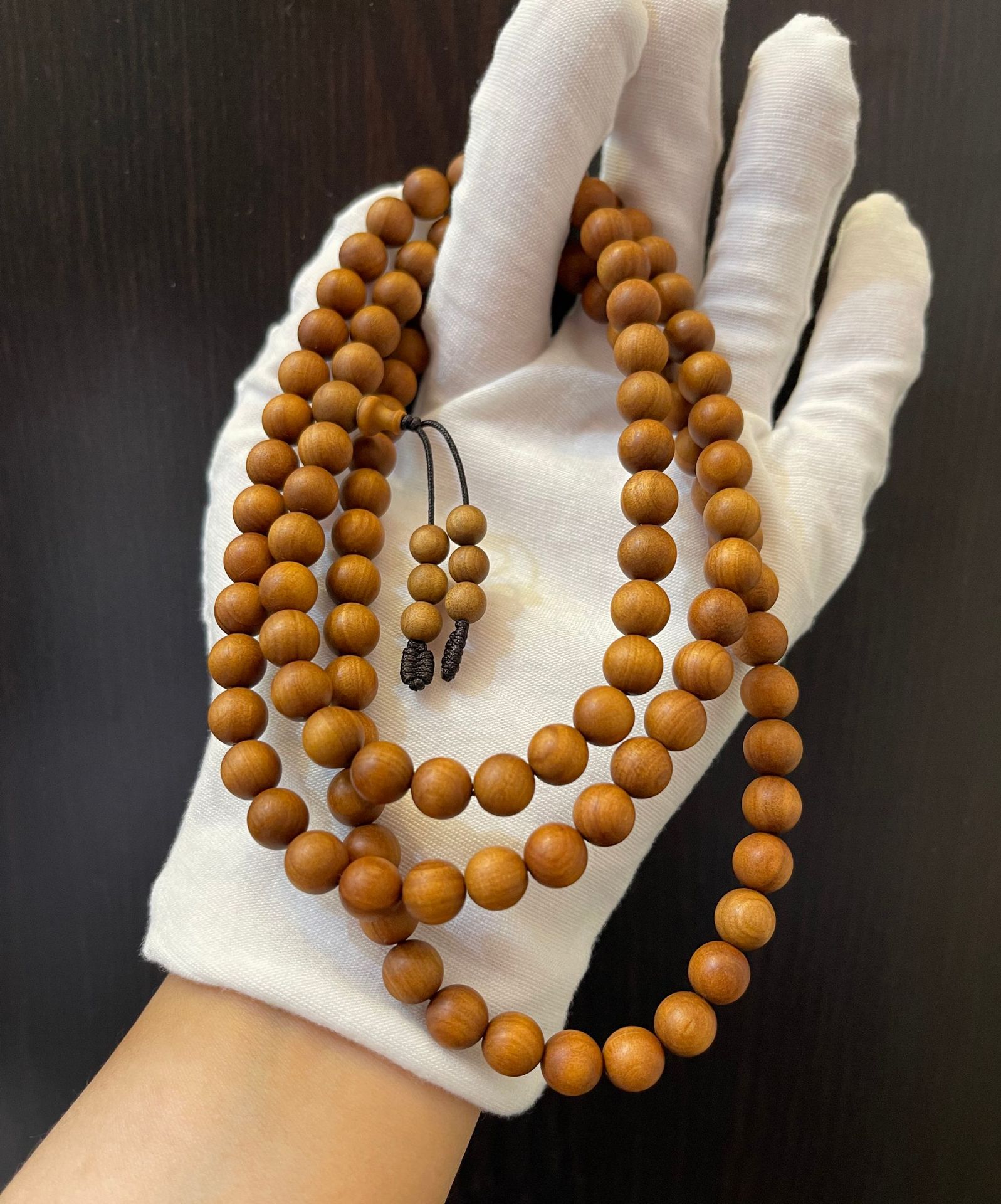 正宗印度老山檀香手串念珠佛珠手链108男女念珠文玩檀香木件实拍