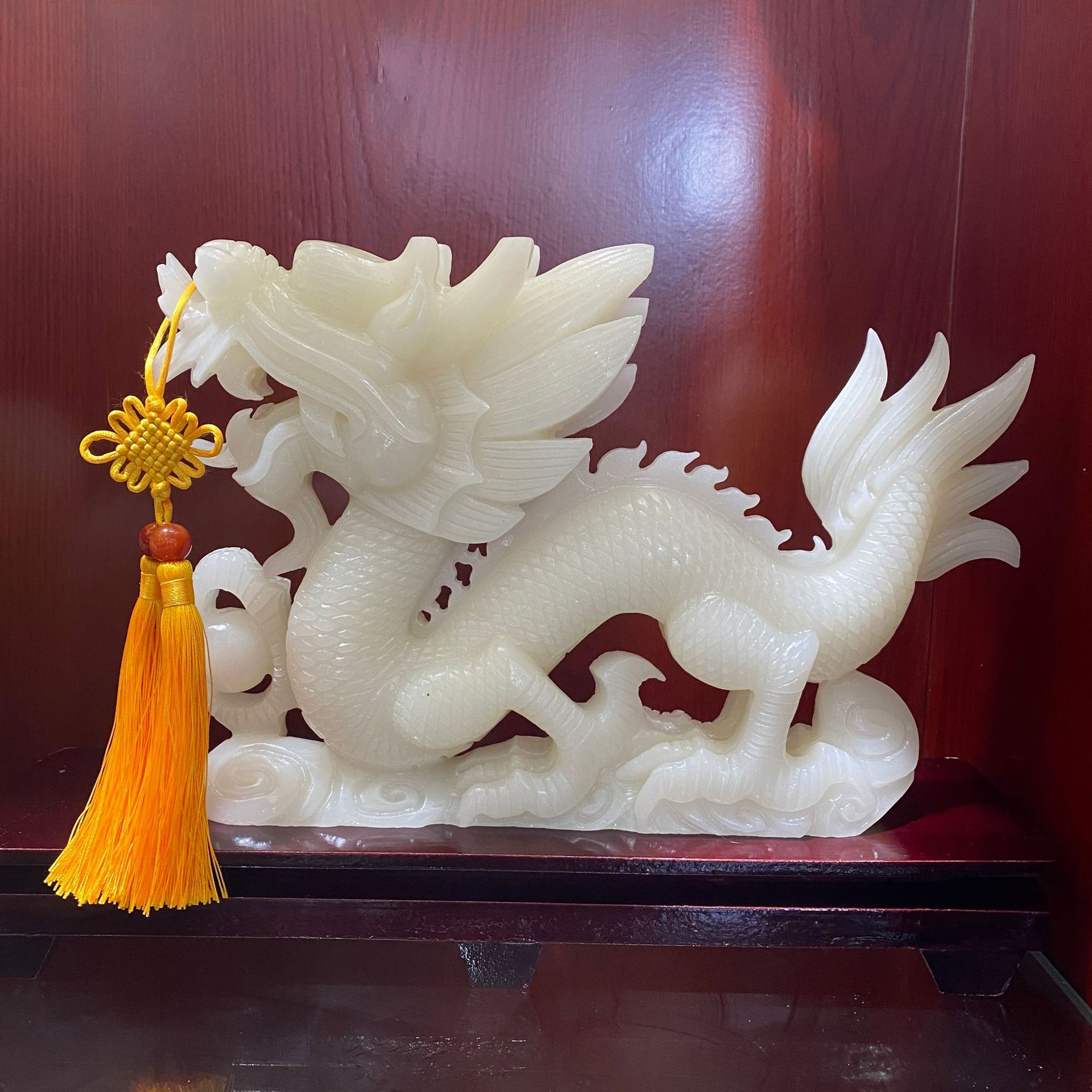 阿富汗白玉摆件大号龙腾盛世家居装饰玄关商铺摆件玉石龙礼品