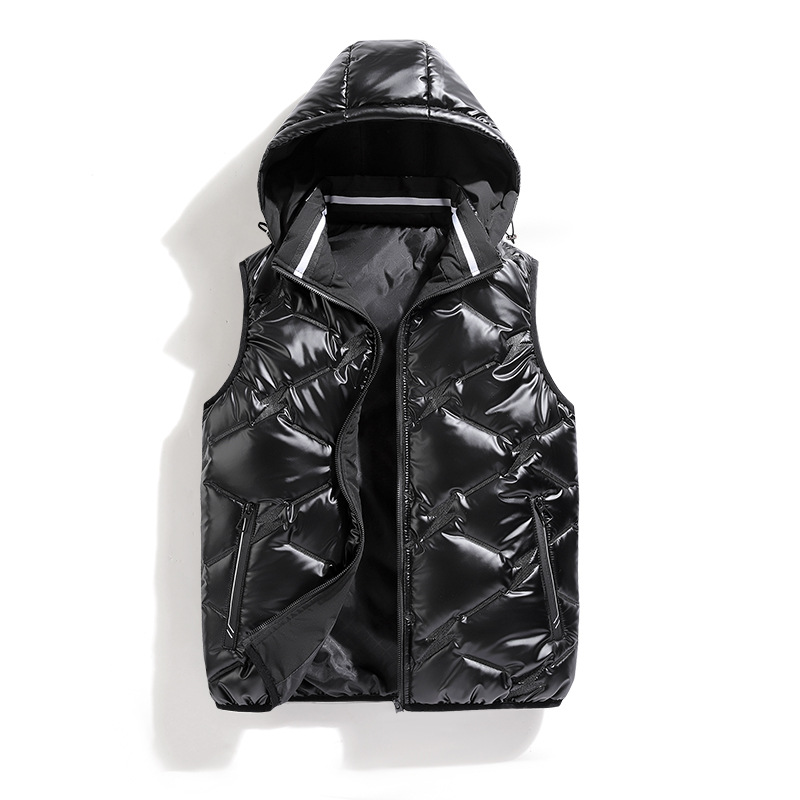 2022新款连帽亮面马甲秋冬季韩版潮流时尚保暖坎肩背心休闲外套