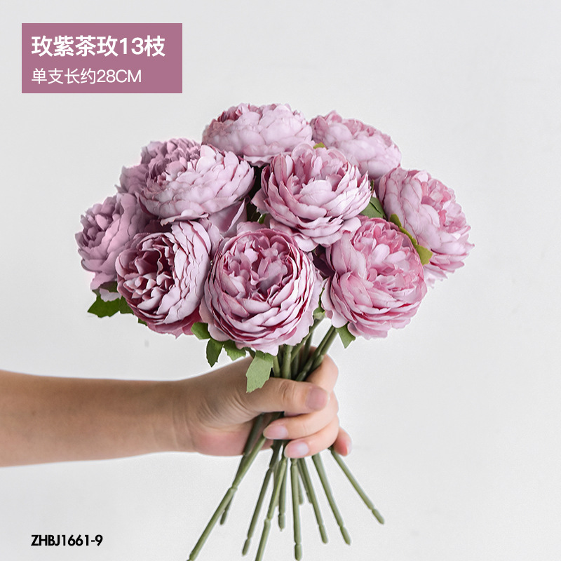 Light Luxury Fake/Artificial Flower Decoration Floral Dried Flowers Bouquet Living Room Decoration Flowers Dining Table Tea Rose Decoration Flower Decoration
