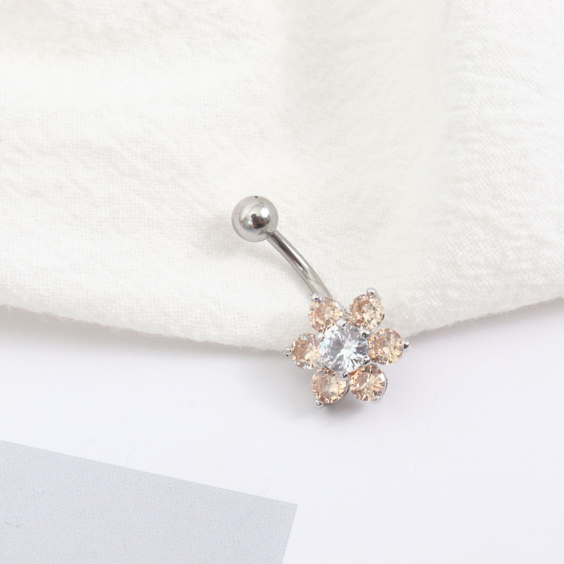 女款欧美性感几何形肚脐环 螺纹穿孔不锈钢脐钉 个性穿刺饰品批发