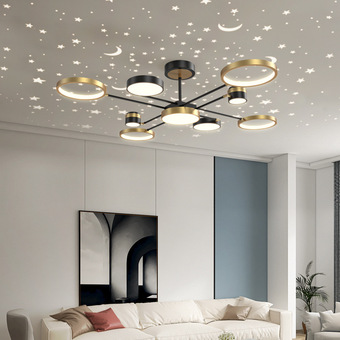 北欧客厅吊灯 创意个性家用餐厅灯 现代大气满天星空大厅网红灯具