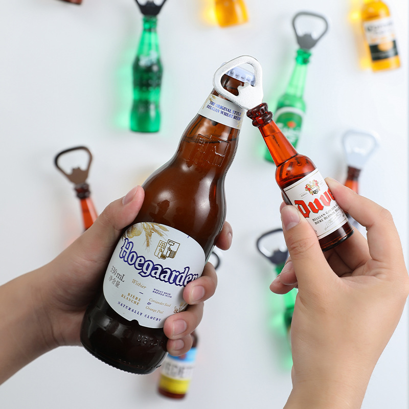 cartoon refridgerator magnets beer bottle bottle opener tiktok same multi-functional creative magnet bottle opener household wine screwdriver