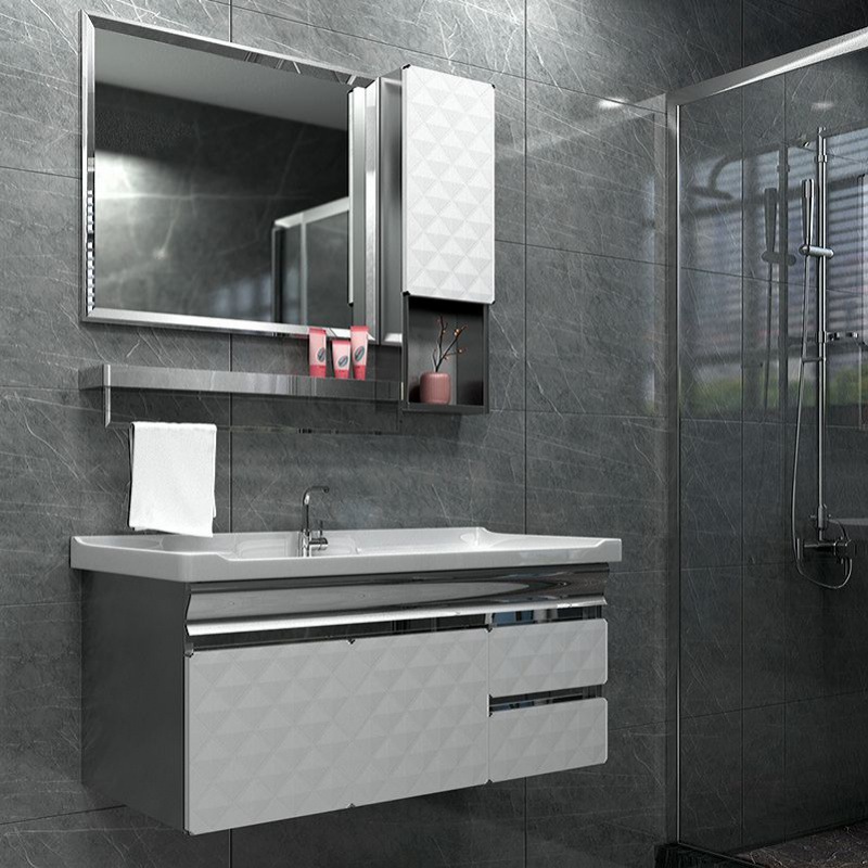 不锈钢浴室柜卫浴室柜组合洗手池简约卫生间厕所洗漱台盆小户型