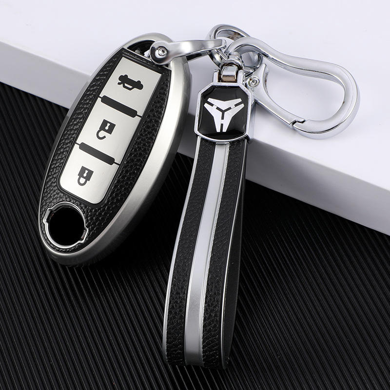 适用于日产新轩逸汽车钥匙套奇骏天籁逍客骐达尼桑皮纹钥匙包批发