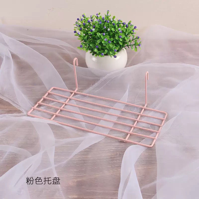 Wire-Wrap Board Hanging Basket Wrought Iron Grid Square European Ins Dormitory Girl Wall Decoration Photo Clip Decorative Shelf