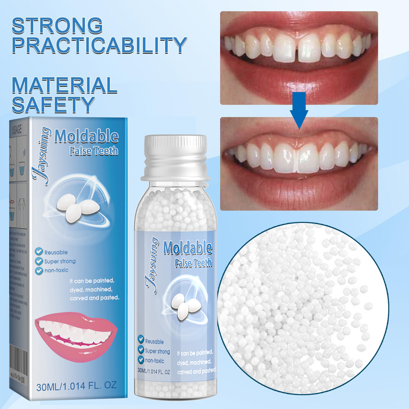 Jaysuing Shaping Teether Film and Television Makeup Dentures Modification Temporary Filling Tooth Hole Broken Tooth Joint Filling