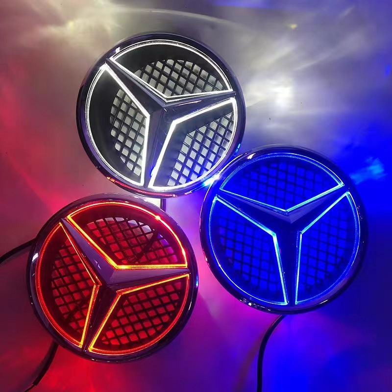 【跨境热品】适用于奔驰c级 b级 g级 glk级中网前标led发光车标灯
