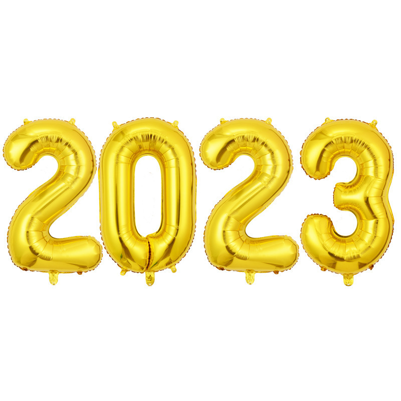 Digital Aluminum Balloon 2023 Digital Balloon Decorations Arrangement Balloon New Year Decoration New Year