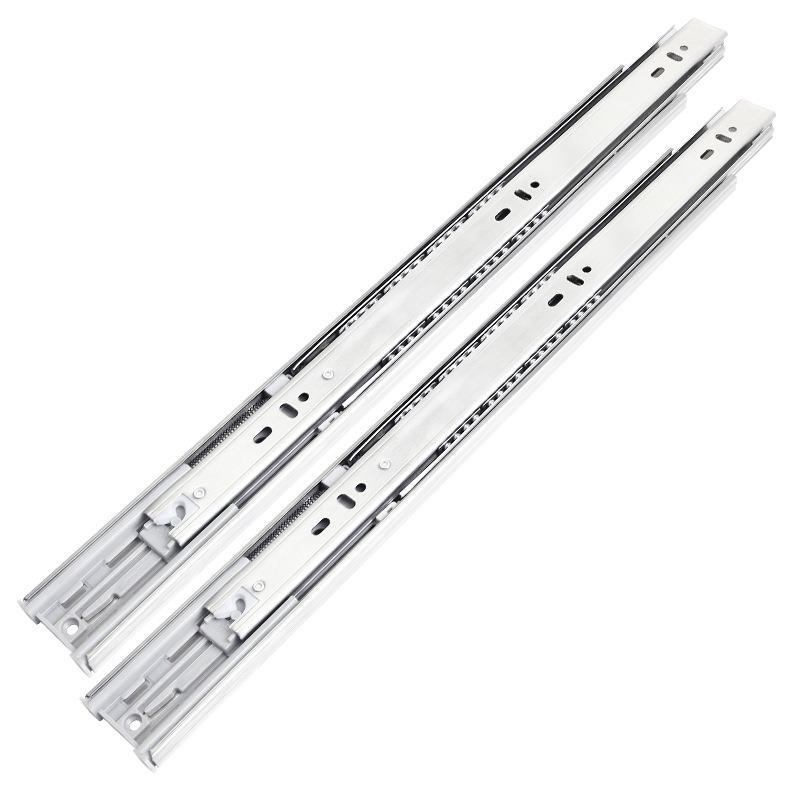 抽屉不锈钢滑轨三节轨阻尼缓冲轨道加厚橱柜衣柜导轨静音厂家直销