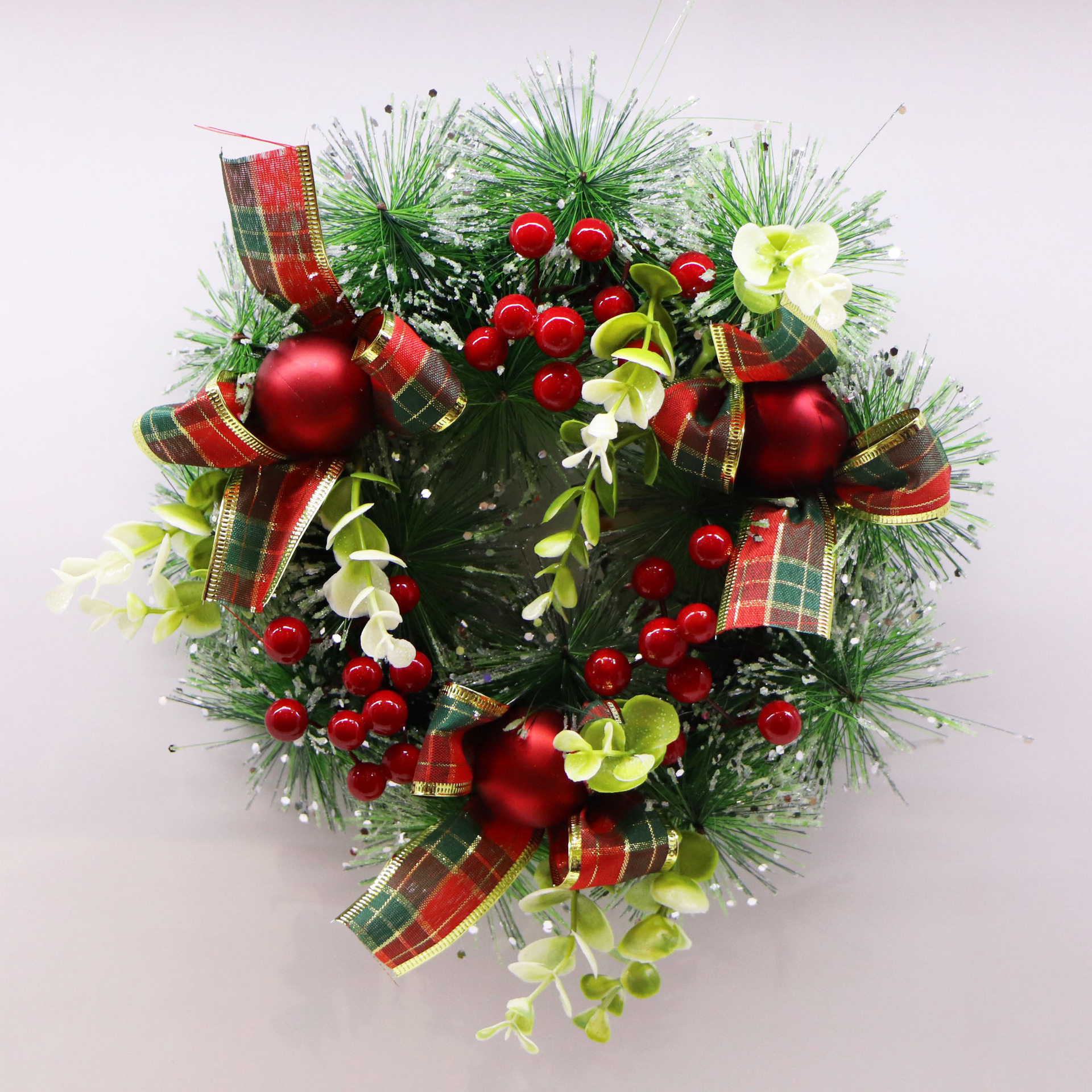 2022 New Christmas Decoration Garland Shopping Window Hotel Ornaments Pine Cone Wreath 25cm Scene Decorations