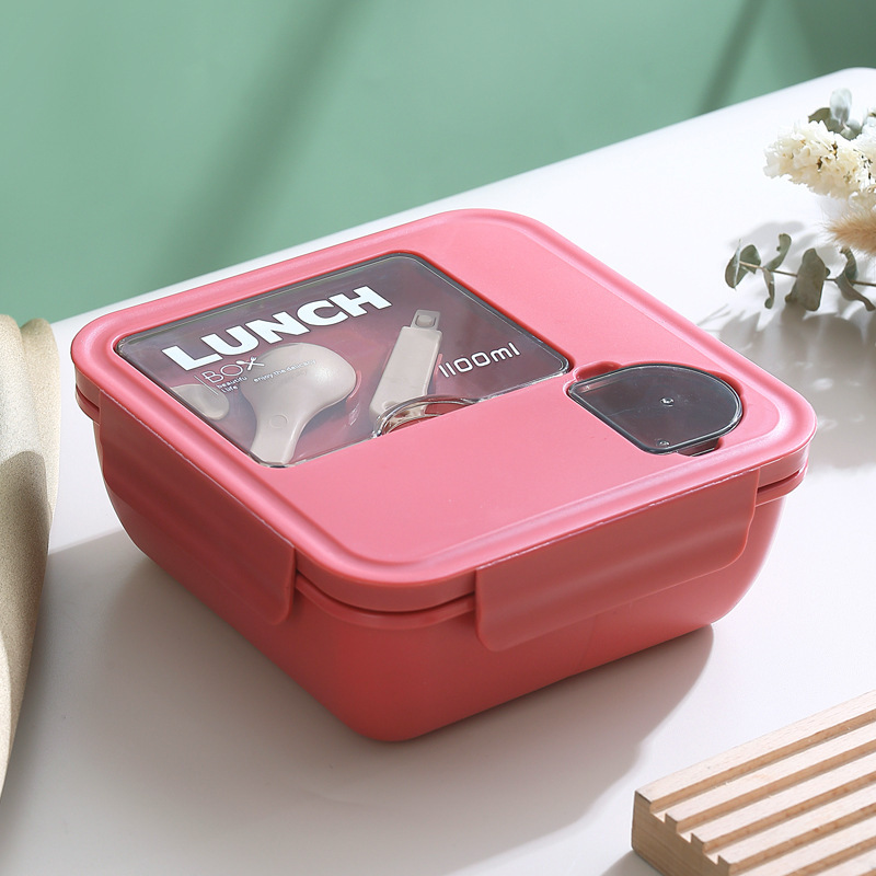 Office Worker Fat-Reducing Light Food Lunch Box Lunch Box Sauce Dipping Salad Box Cutlery Bento Box Tableware Picnic Rice Bowl Cross-Border