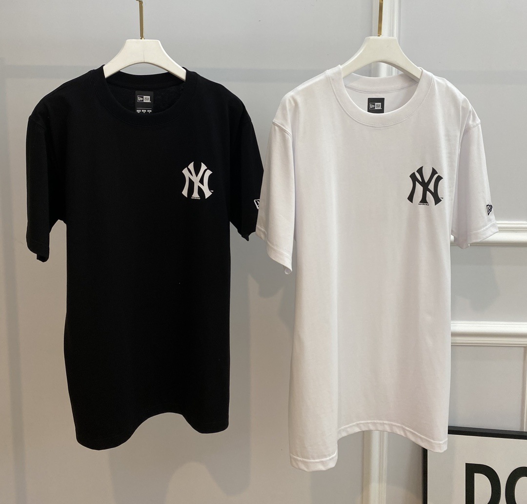 741408 韩国纽亦华mlb情侣短袖ny刺绣花男女休闲圆领t恤