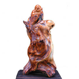 太行崖柏根雕摆件观音弥勒天然随型木雕雕件礼品陈化料老料工艺品