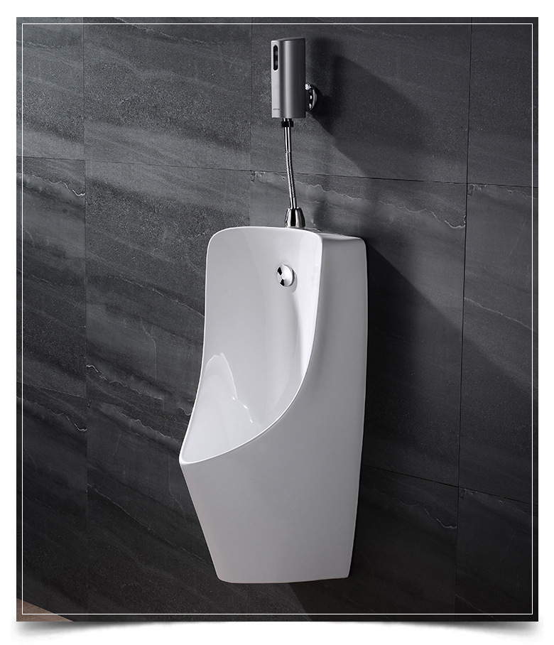 陶瓷小便斗手按感应挂式小便池喷头立式小便器金百盛卫浴u7231