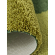 批发田园风现代简约绿色毛绒地毯撸猫感卧室床边地垫苔藓