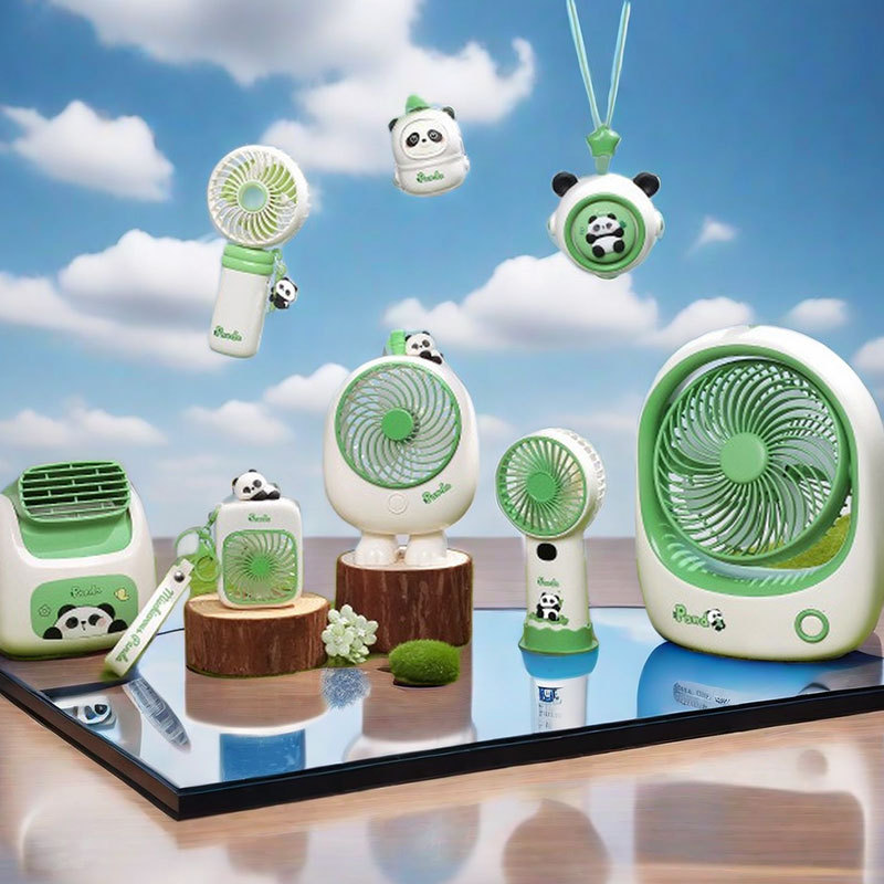 网红爆款迷你风扇熊猫家族usb可充电学生宿舍办公户外便携小电扇