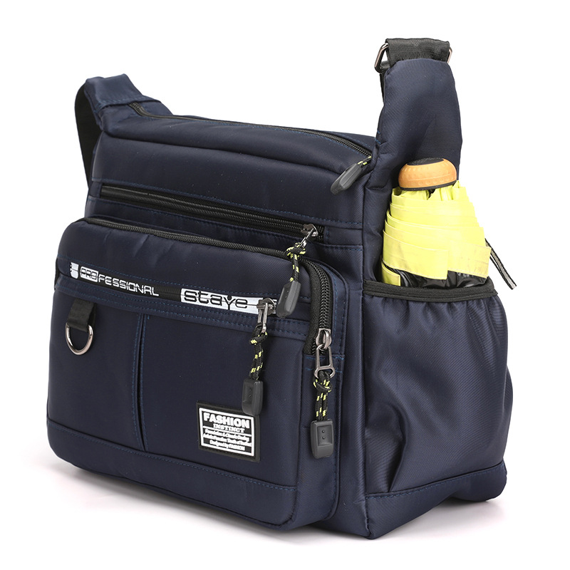 Shoulder Bag Men's Messenger Bag Fashion Large Capacity Multi-Pocket Waterproof Oxford Cloth Casual Bag