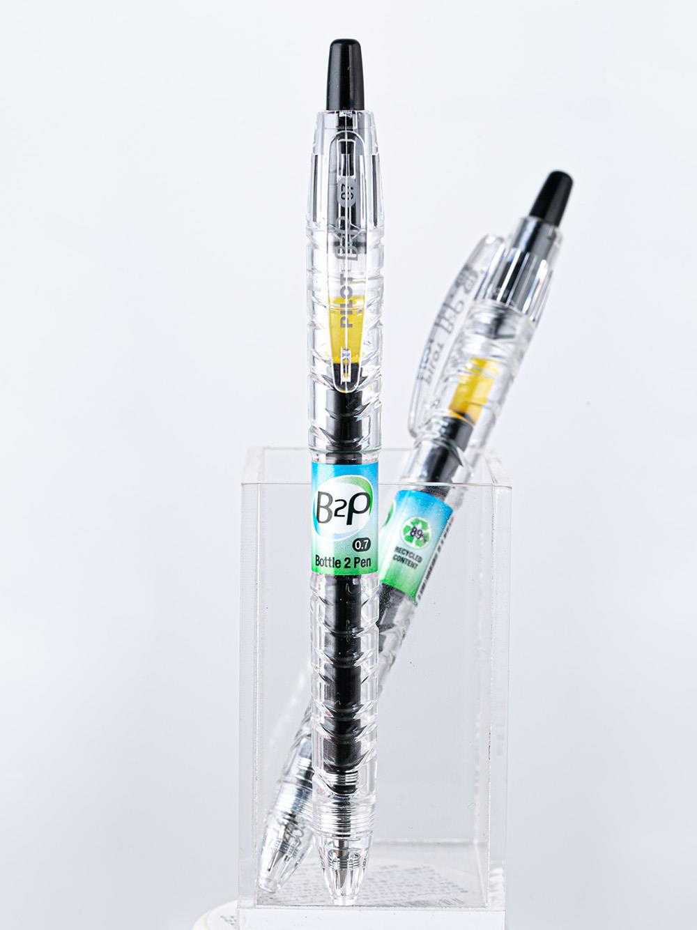 日本pilot百乐矿泉水笔0.5美版宝特瓶透明b2p按动高颜值中性笔0.