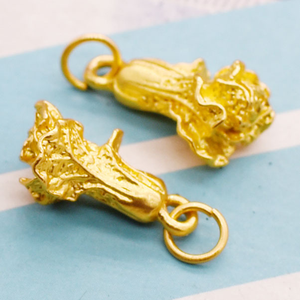 古法金合金白菜摆财男女款项链吊坠diy编织手机钥匙扣手机挂件