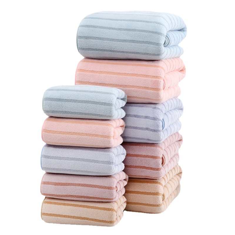 Towel Warp Knitted Coral Fleece Strip Covers Soft Absorbent Household Adult Gifts for Men and Women Towels Wholesale