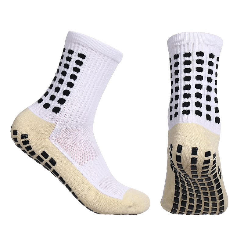 Cross-Border Hot Selling Professional Thick Towel Bottom Sweat Absorbing and Deodorant Glue Dispensing Non-Slip Football Soccer Socks Yoga Socks