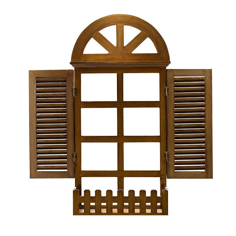 地中海风格假窗不带栅栏欧式假窗户壁挂百叶窗墙面装饰画壁饰【10