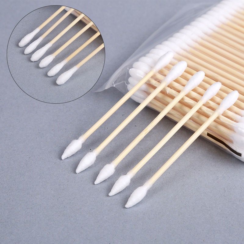 尖头棉签100-2000支木棒化妆棉棒棉花掏耳朵棉球脱卸妆批发脂双头