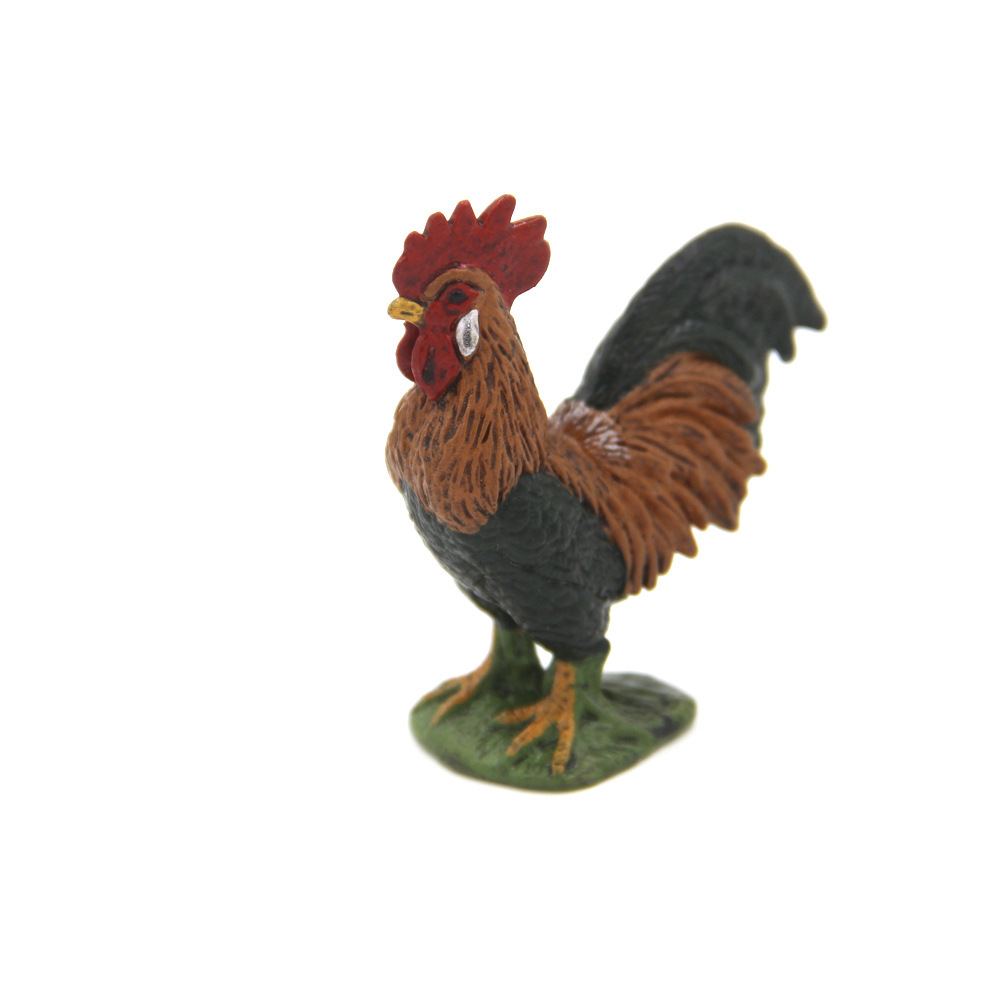 仿真公鸡模型 pvc实心家禽玩具 外贸农场动物摆件