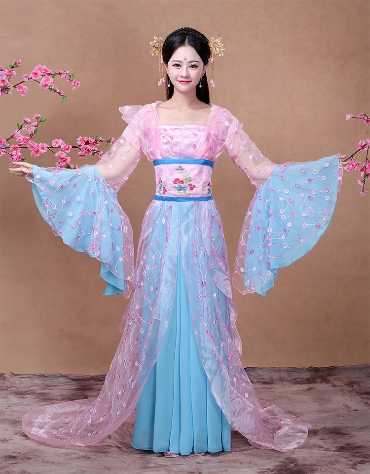 古装贵妃服装唐朝女贵妃皇后公主汉服拖尾舞台影楼服饰演出服装春