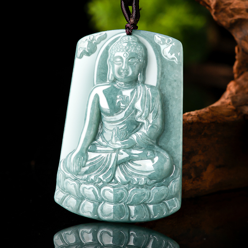 狗阿弥陀天然阿弥陀佛吊猪翡翠生肖货挂件本命佛守护蓝玉石坠守护