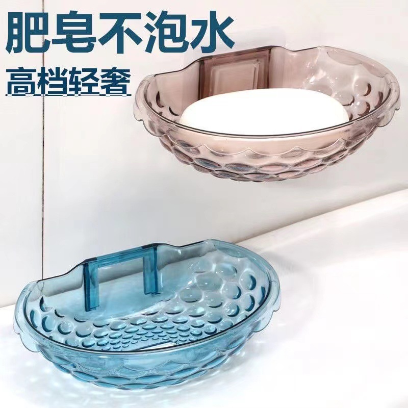 High-End Soap Dish Shelf Draining Bathroom Creative Punch-Free Shelf Household Suction Cup Wall-Mounted Soap Holder