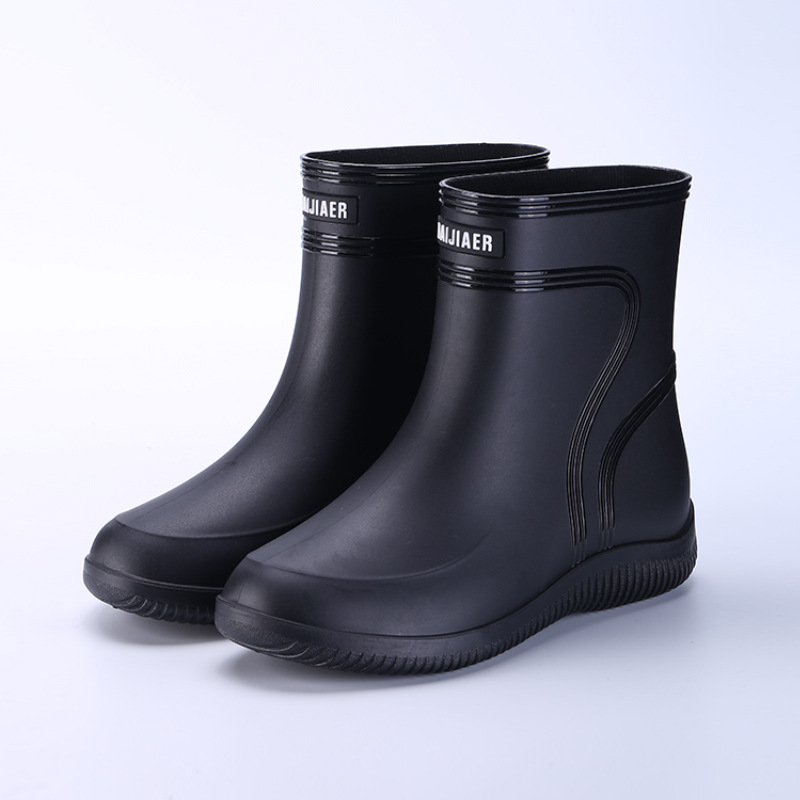 Waterproof Shoes Men's and Women's Rain Boots Fashion Short Thick Warm Rubber Shoes Work Non-Slip Fishing Kitchen Rain Boots Wholesale