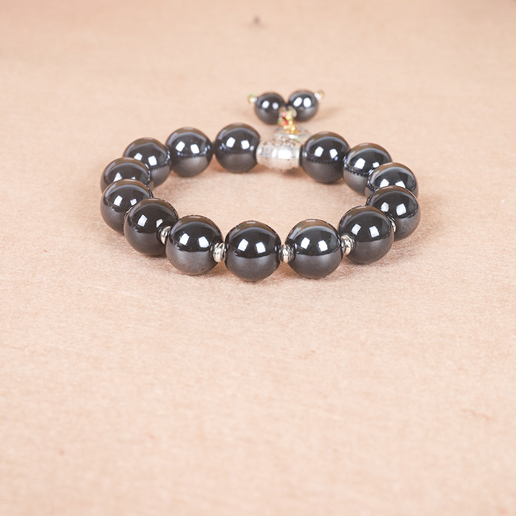 Black Fragrant Gray Porcelain Bracelet Macaron White Moonlight Couple Bracelet Fragrant Men and Women Glazed Bracelet Wholesale