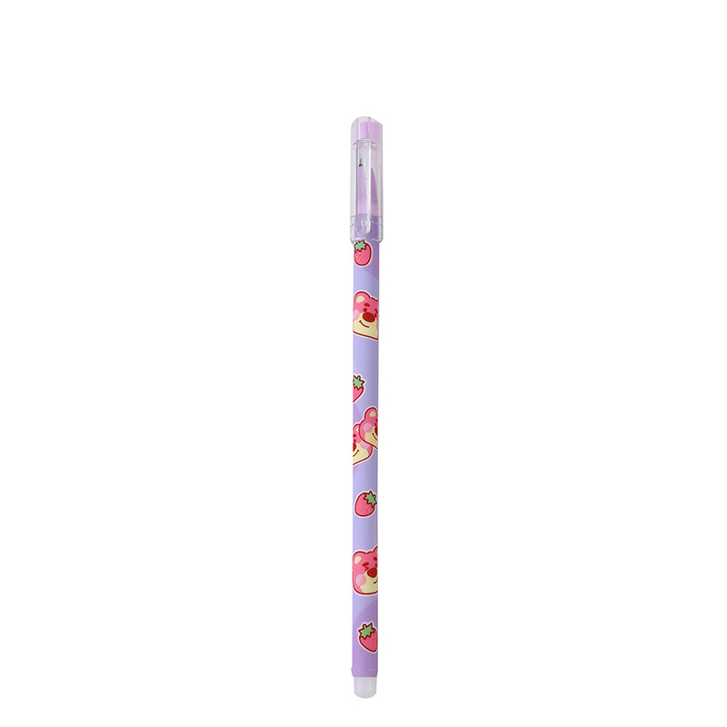 Cute Strawberry Bear Erasable Gel Pen Ins Good-looking Hot Erasable Pen Primary School Cartoon Gift Pen Stationery