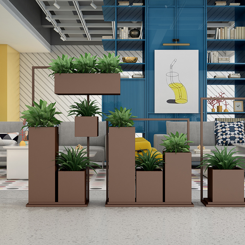 酒店商业街户外铁艺花箱组合隔断花槽庭院室外矮外摆绿植围栏花架