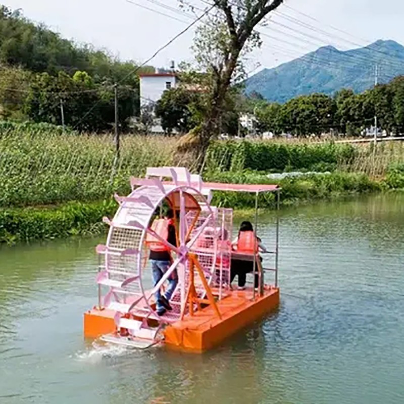 景区网红水上游乐设施户外无动力脚踏船亲子互动网红水上脚踏船