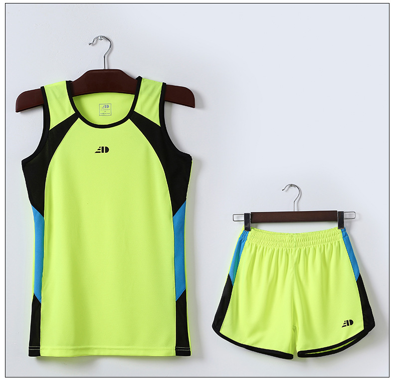 男田径训练服套装马拉松短跑透气运动球衣背心学生中考体考田径服