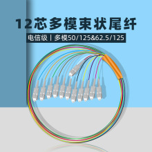 SC/ST/FC/LC/UPC多模尾纤跳线12芯0.9束状尾纤50/125，62.5/125