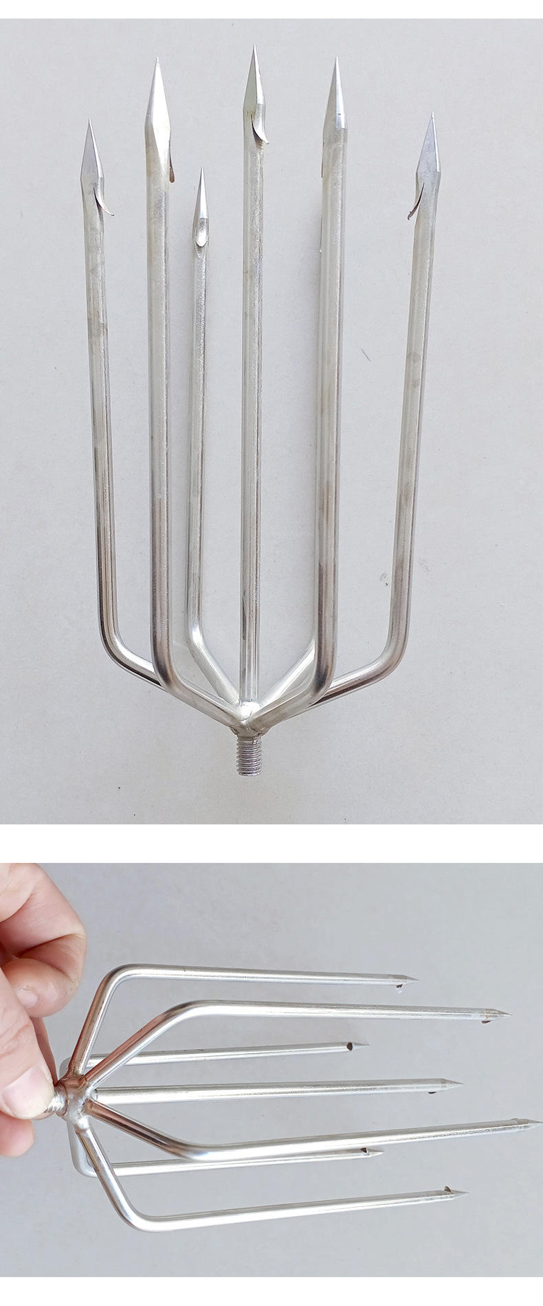 鱼器排叉 鱼叉头不锈钢倒刺渔叉飞插头叉鱼器插鱼鱼叉子钢叉配件