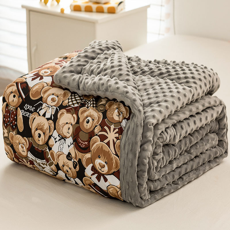 wuqa冬季加厚豆豆毯婴儿春秋安抚毛毯儿童宝宝四季珊瑚绒小毯