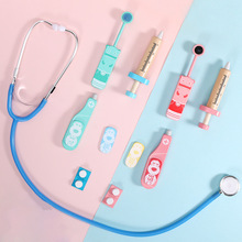 木制儿童过家家医疗五件套医生护士幼儿园宝宝模拟听诊器打针玩具