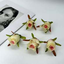 仿真玫瑰花朵2.5CM花头婚礼布置装饰摄影道具花墙背景插花装饰配